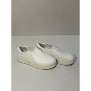 Vince Warren White Leather Platform Slip On Platform Sneakers Women’s Size 6 New
